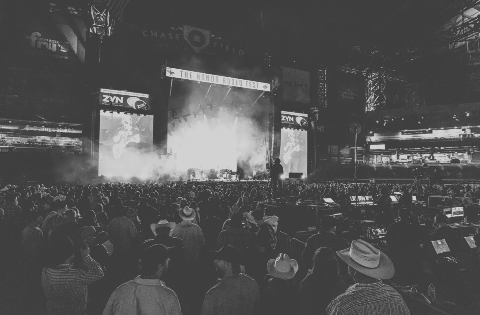 Crowd watching a concert on the main stage at Hondo Rodeo Fest