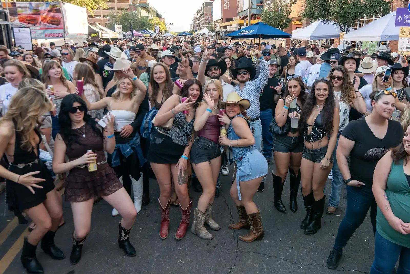 Crowd dancing at the Hondo Street Fest