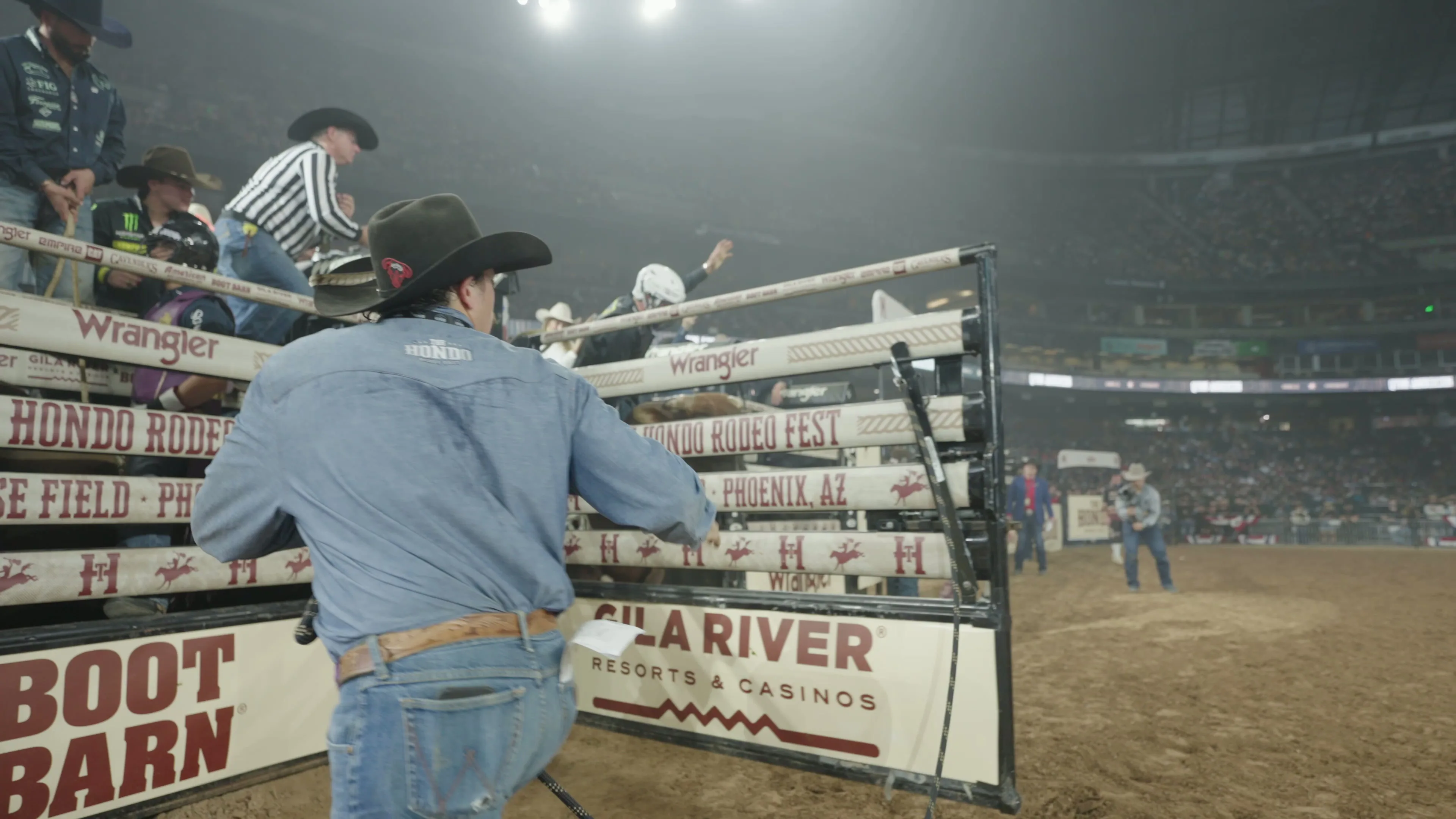 Rider at the chute